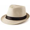 Vintage Curled Edge Gentleman Straw Hat Men's Ladies Outdoor Beach Sun Hat Summer Top Hat British Jazz Hat