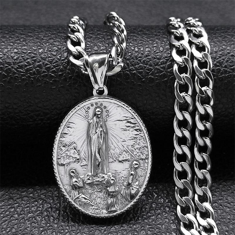 

Изысканное мужское ожерелье с Девой Марией из нержавеющей стали 316 цвета, ожерелья с Богоматерью Гваделупской, ювелирные изделия virgen de guadalupe