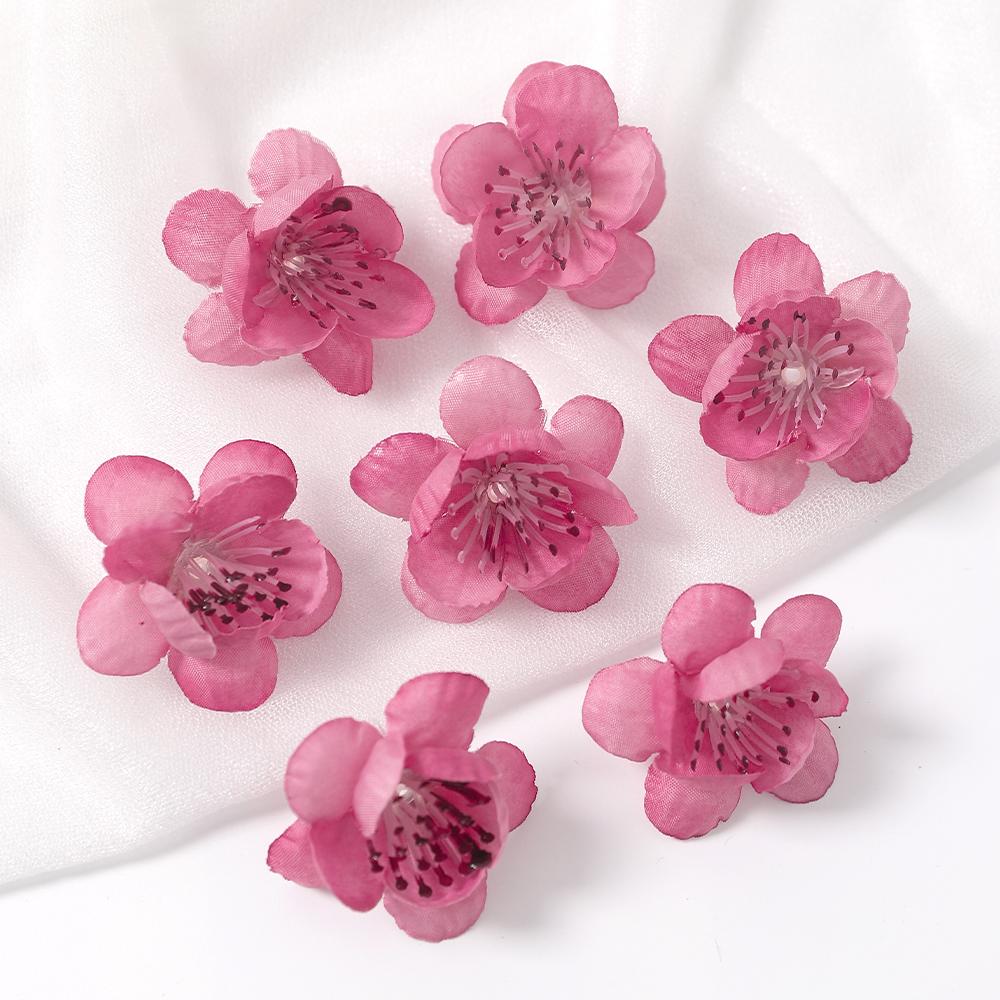 20/30Pcs Peach Blossom Artificial Flower Head For Wall Plant Home Room Decoration DIY Garland Valentine's Day Gift Wedding Decor