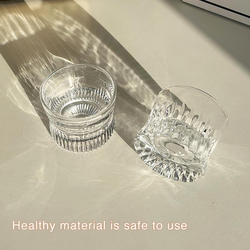 Clear Waist Whiskey Glasses Coffee Glasses Handmade Vintage Style Drinking Glasses Whisky Unique Gifts for Men Restaurant Bar
