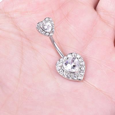 Heart Navel Belly Button Rings Barbell Navel Ring Piercing Body Jewelry