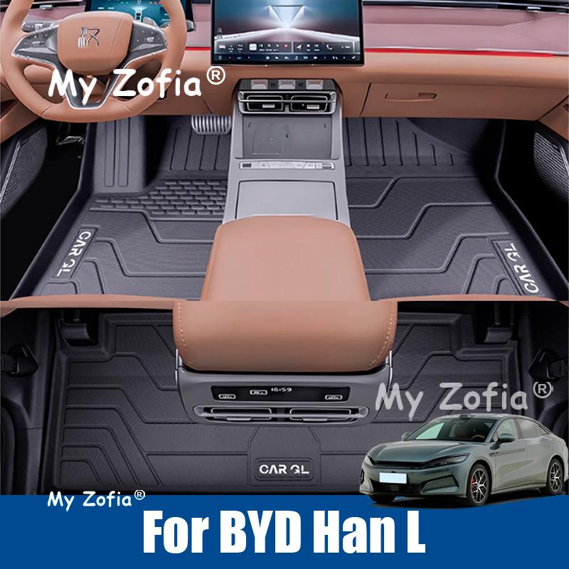 Custom Fit For BYD Han L DM EV 2025 2026 Car Interior Car Floor Mat Waterproof TPE Car Mat Waterproof Foot Liner Accessories