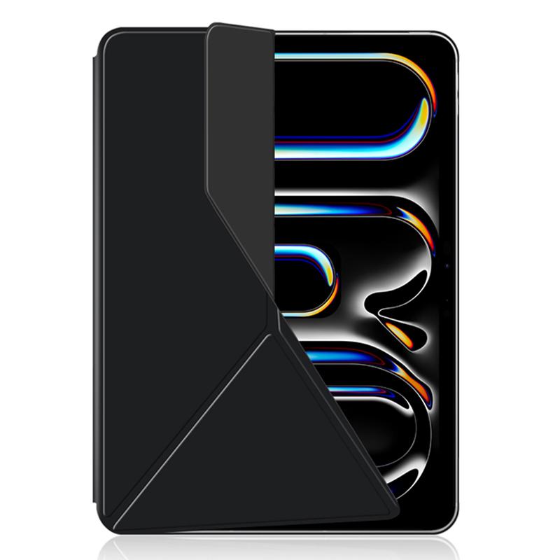 For iPad Pro 11 (2025)/11 (2024) Case Magnetic Attachment PU Leather Origami Stand Tablet Cover