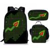 Hip Hop Popular Funny Geometry Dash 3D Print 3pcs/Set pupil School Bags Laptop Daypack Backpack Crossbody Lunch bag Pencil Case
