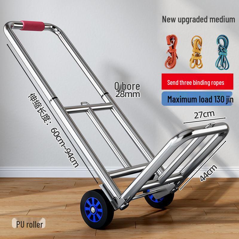 Compact Folding Hand Trolley - Portable Luggage and Cargo Cart for Home and Shopping
