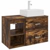 Bathroom Furniture Set 2 Pcs Smoked Oak Wood Based Material