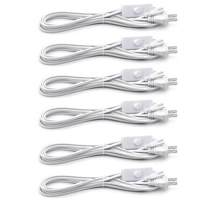 6 x 1.8m cabos de alimentação de 3 condutores para lâmpadas fluorescentes LED de tubo reto T5 e T8