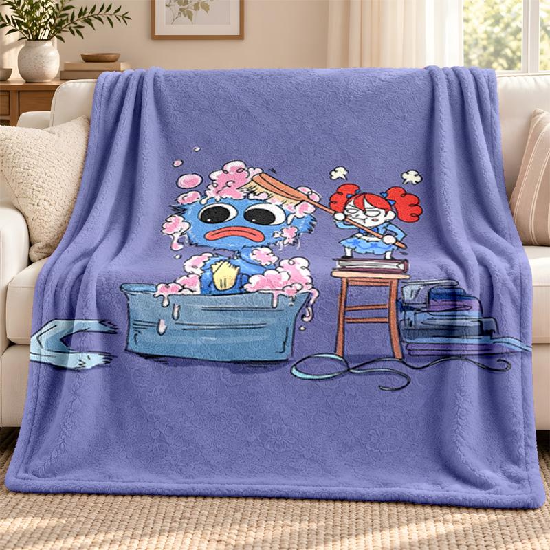Poppy Playtime blanket Flannel Blanket Soft Cozy Plush Throw for Sofa Bed Lightweight Home Decoration Outdoor camping