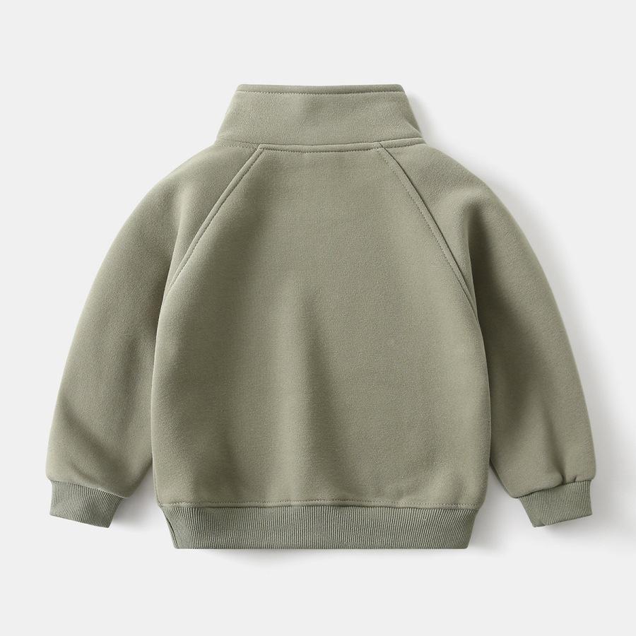 Pulover din fleece pentru copii 2026 nou băieți toamnă și iarnă jachetă caldă din fleece fermoar bebeluș guler înalt pulover la modă
