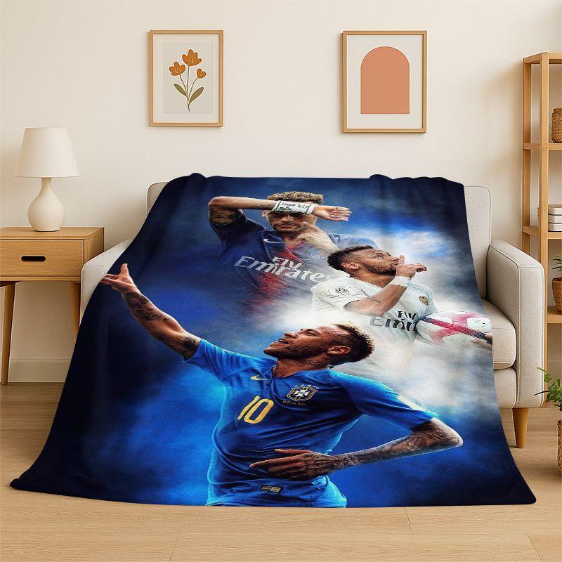 Football N-Neymar Sport Star Soft Flannel Throw Blanket,Cozy Blanket for Bed,Couch,Sofa,Bedroom,Living Room,Travel,Picnic kids 75x90cm
