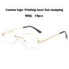 Frameless Diamond Cut Gradient Oval Sunglasses for Women and Men
