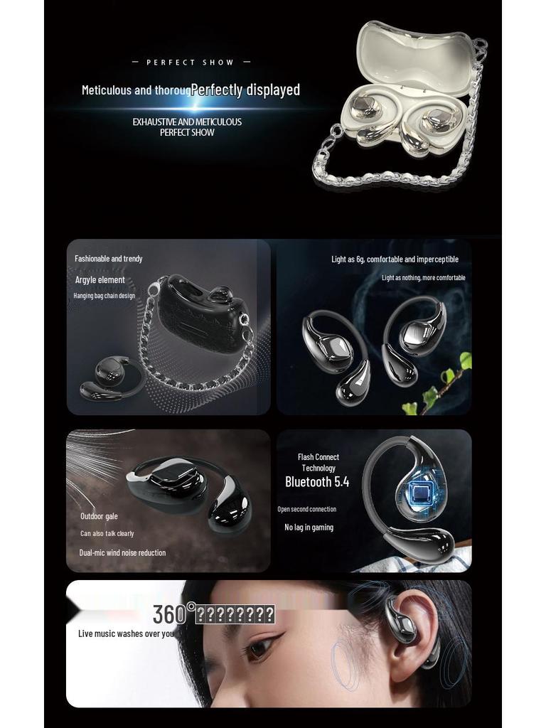 YX46 Bluetooth Earbuds: Long-lasting Battery, True Wireless, In-ear with Coco Style Lanyard.