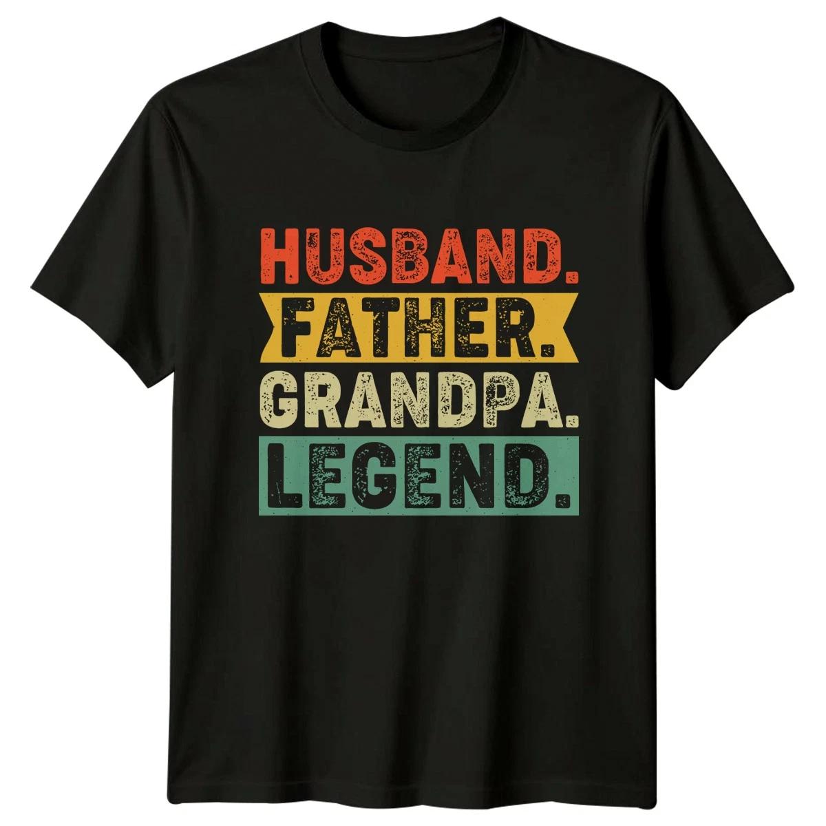 Husband Father Grandpa Legend Mens T-Shirt Grandpa Fatherhood Fathers Day Gift S