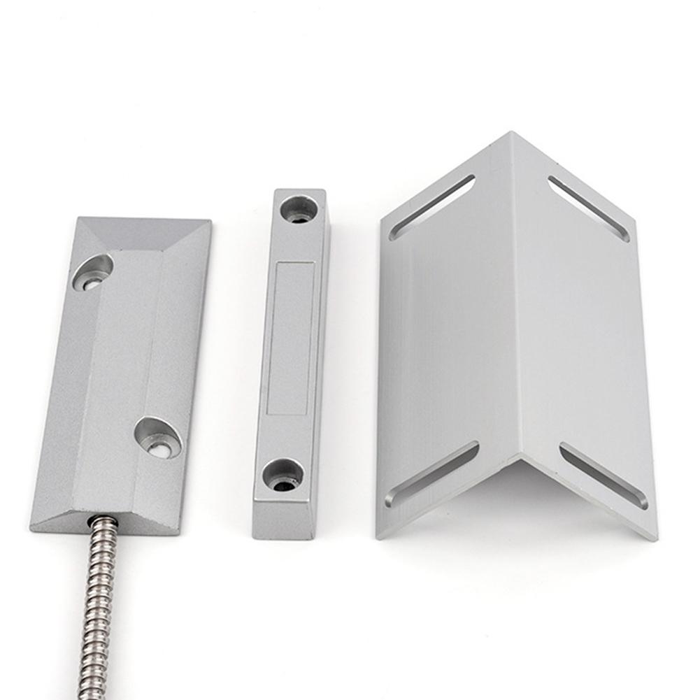 Wired Garage Door Security Sensor Silver Wired Magnetic Garage Door Sensor Alloy Zinc Construction Easy Installation Bracket