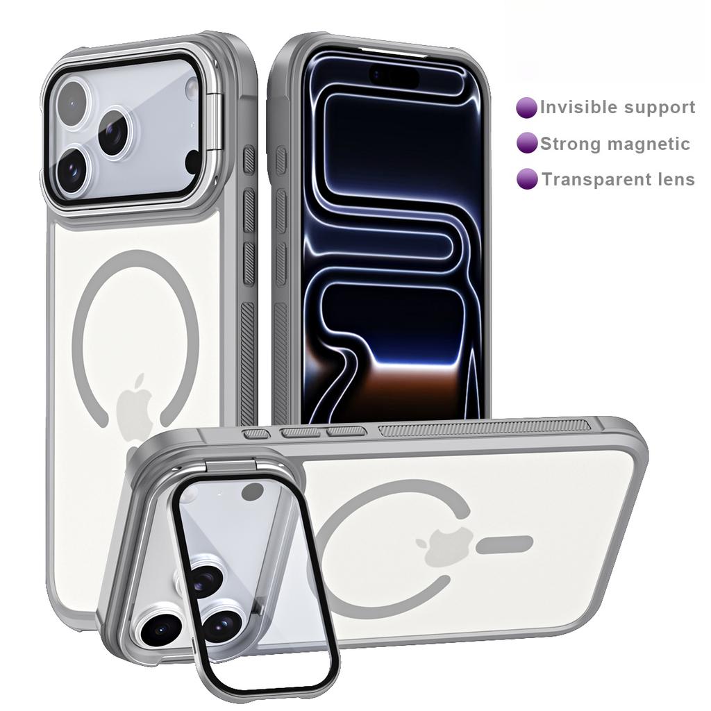 Skin Feel Strong Magnetic Acrylic Stand Phone case For iPhone 17 Pro Max 16 Plus 15 14 13 12 11 Shockproof For MagSafe Cover