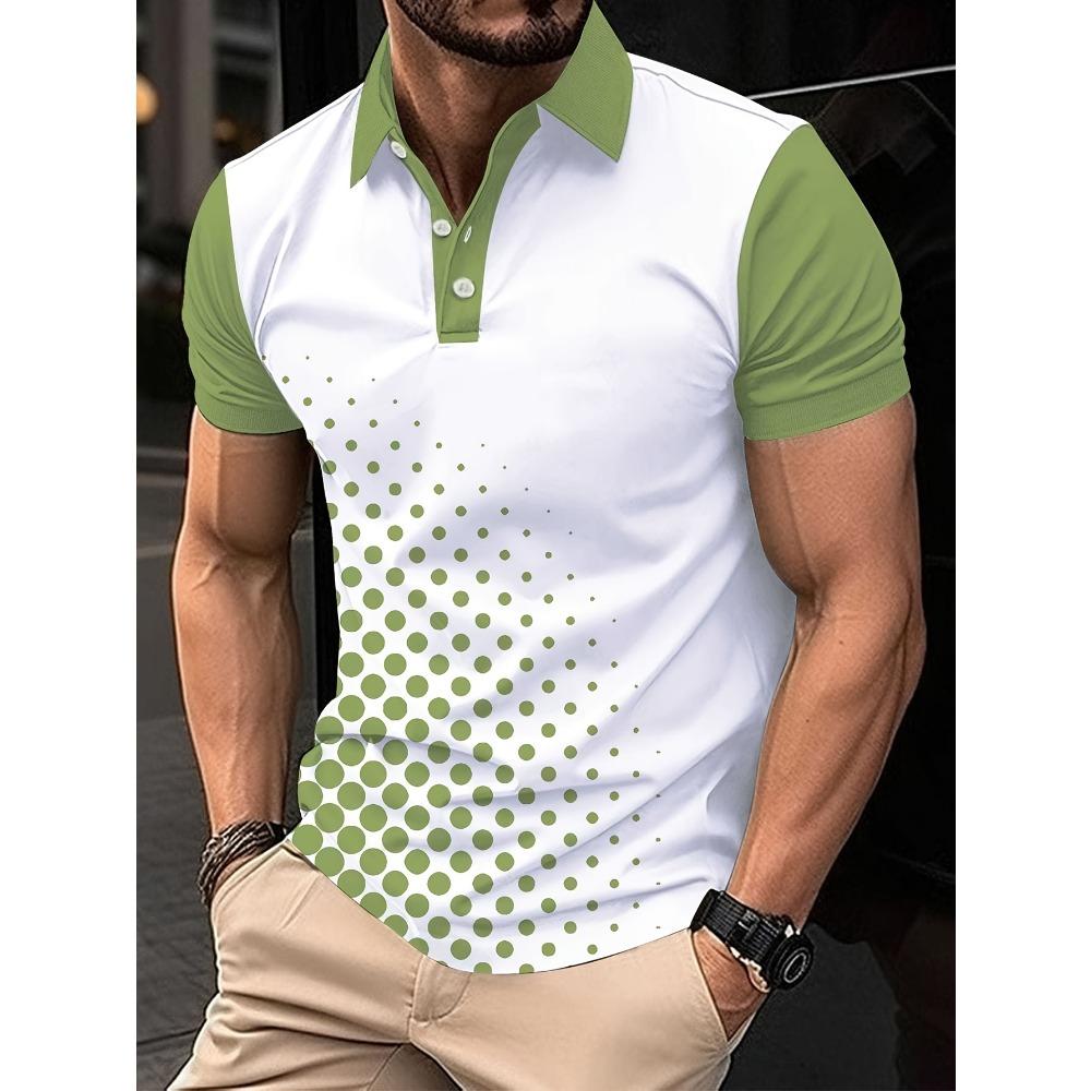 Men's Polo Shirt, 3D Printed, Business Style, Suitable for Polo Sports, Suitable for All Seasons.