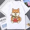 Funny Shiba Inu Graphic Cartoon  T Shirt Short Sleeve Humor Japanese Dog Printed  T-shirt Casual Streetwear Soft Tshirts
