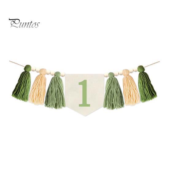 

Украшение для стульчика на 1 день рождения, зеленая кисточка, тематическое украшение для дня рождения, настенный баннер для детского душа для девочек зелёный
