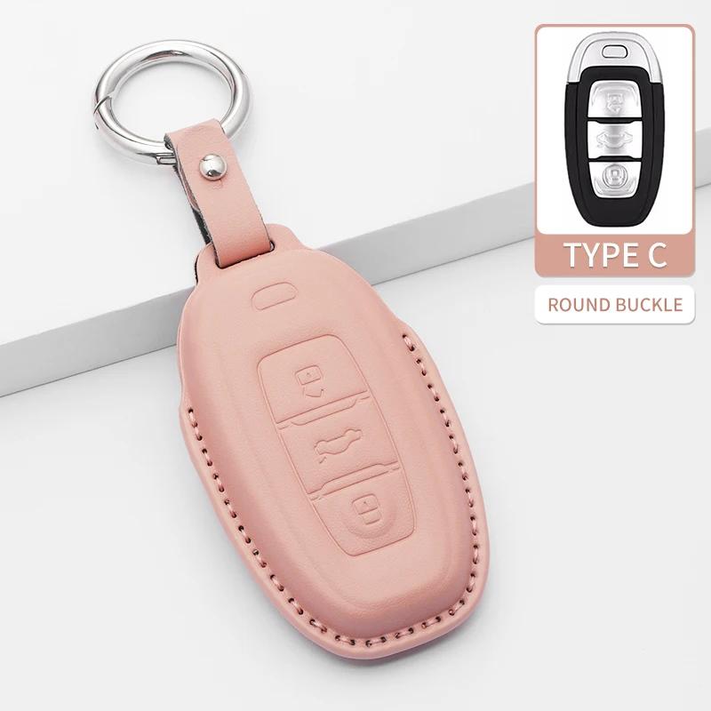 Car key bag Case Cover For FAW Hongqi  E-HS9 High-end H5 H9    Car Keyring Luxury Leather Auto Accessories