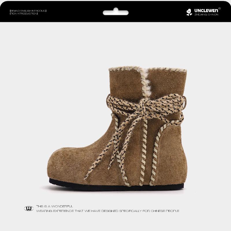 

Small people increase the height of snow boots for women, new winter fur integrated warm cotton boots, women wear them 40 хаки