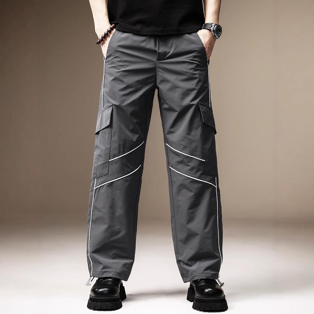 High-end American Retro Quick-drying Light and Breathable Shock Pants Men's Summer Thin Sports Outdoor Paratrooper Casual Pants