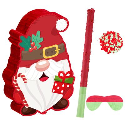 Zwerg Pinata Rot Weihnachts Zwerg Pinata mit Stock Augenbinde Und Konfetti Winter