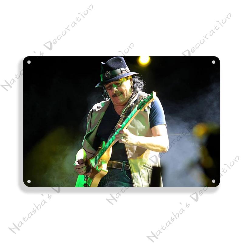 Santana Vintage Poster Music Metal Tin Sign Rock Band Metal Sign Decorative Sign Bar Pub Garage Metal Plate Retro Metal Plaque