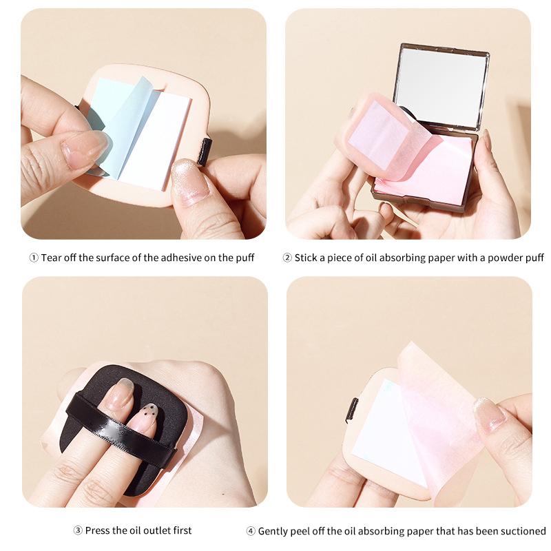 100Pc Bamboo Blotting Papers With Mirror Sweat Absorption Makeup Puff Refreshing Portables Oil Control Tool Kits Facial Oil