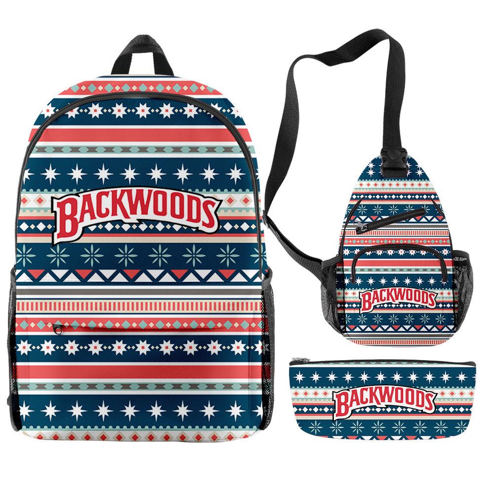 Christmas Backpack Backwoods Cigar Star Backpack Peripheral Set Backpack Satchel Pencil Case Set