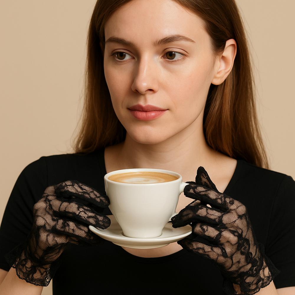 

Floral Transparent Gloves Retro Short Gloves Versatile Wedding Gloves for Women білий