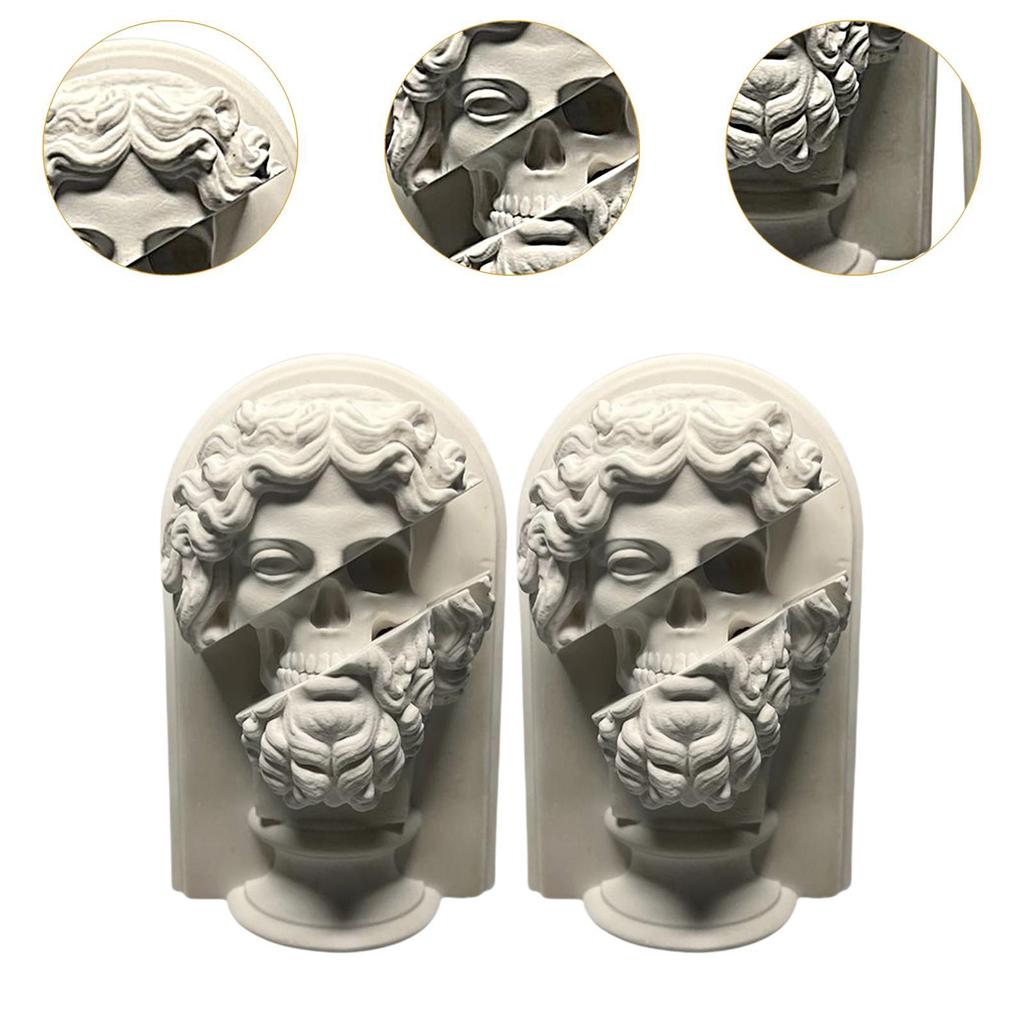 Greek Plaster Statue Sculpture Artistic Sketch Statue Greek Bust Statue for Bookshelf Bedroom Living Room Coffee Table Decor