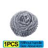 6/1Pcs Pot and Dish Brush Stainless Steel Round Handle Steel Ball Household Rust Removal Cleaning Tool Kitchen Utensils Scrubber
