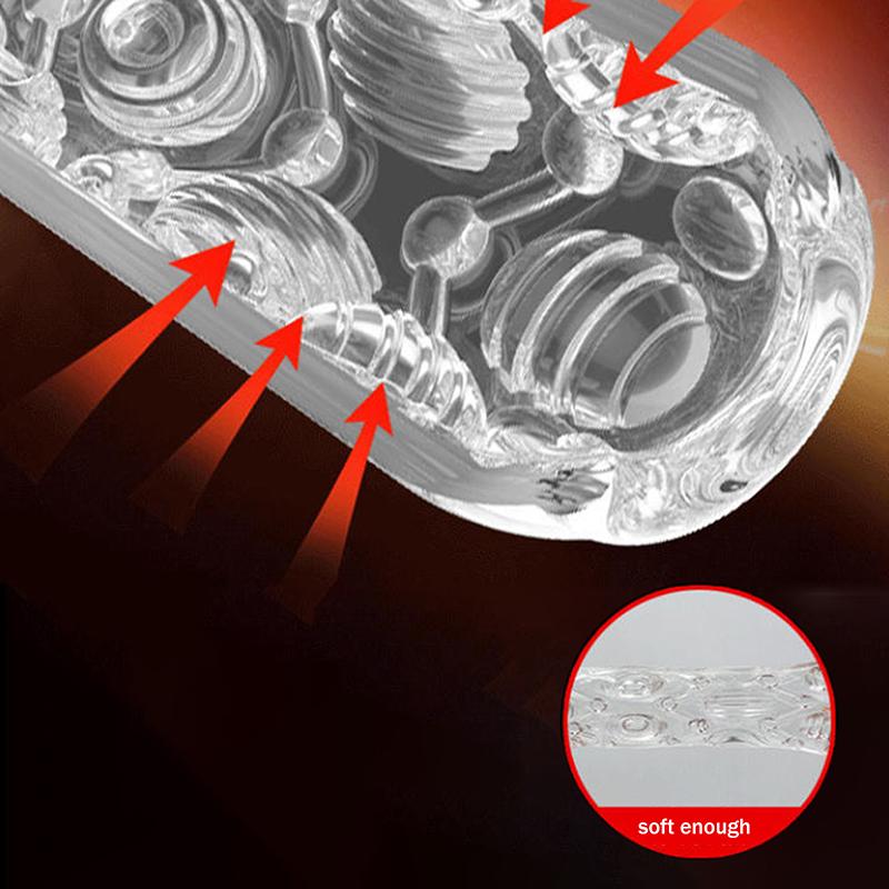 Masturbation Cup For Men Simulated Soft Vagina Transparent Adult Endurance Exercise Adult Vacuum Aircraft Cup Male Sex Toy