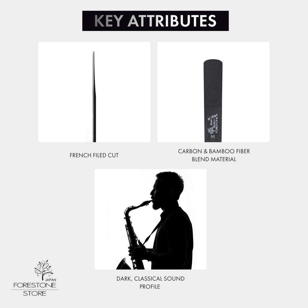 FORESTONE Black Bamboo W-Blast Alto Saxophone Reed [Hardness: M (Medium)] FBWAM