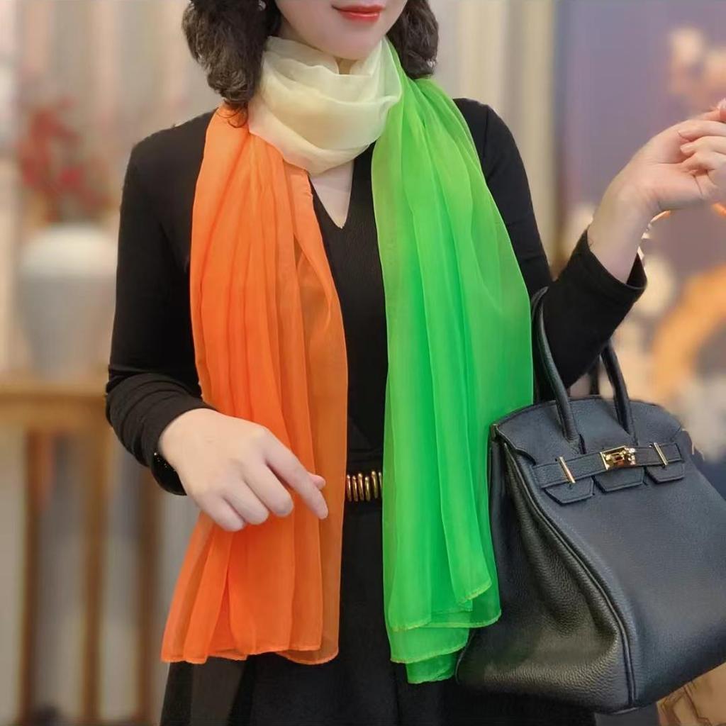 New Spring and Summer Soft Yarn Scarf Large-size Printed Beach Towel High-end Sun Protection Scarf Shawl