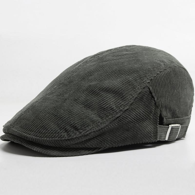 Men Fashion Corduroy Beret Spring Autumn Thick Warm Women's Flat Hat Vintage Casual Newsboy Cap Unisex Fashion Front Back Wear