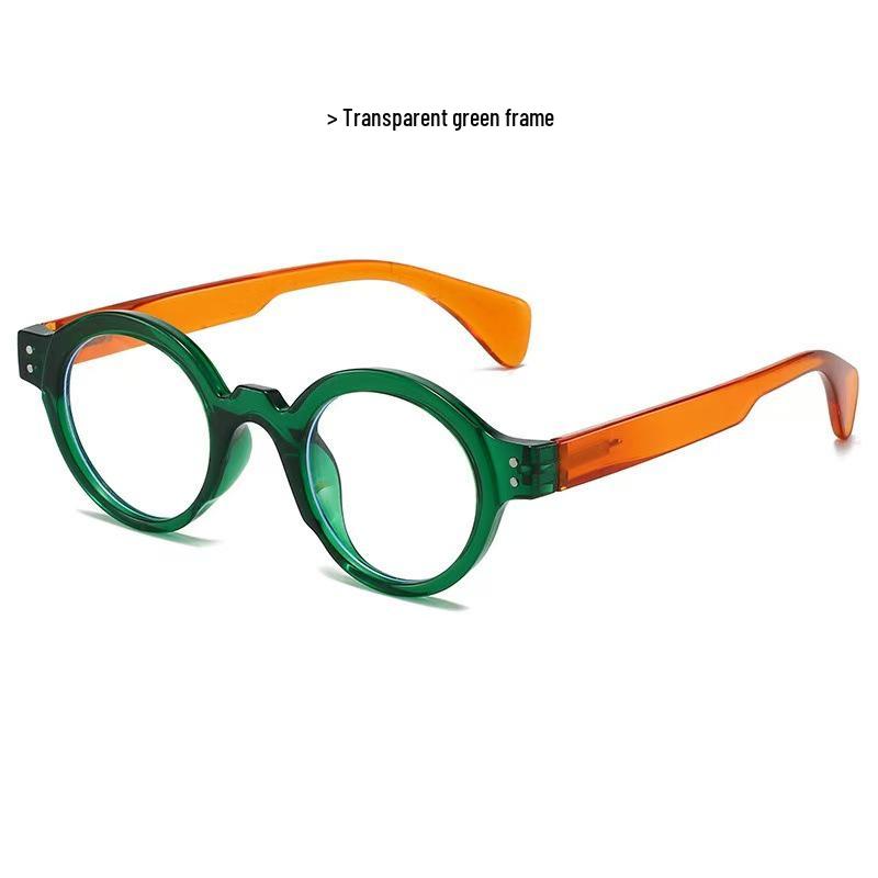 Women's High-End Anti-Blue Light Reading Glasses with Spring Hinges & Floral Inlay Square Frames