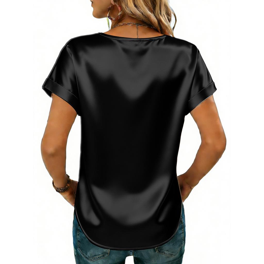Women's Fashion Casual Round Neck Short Sleeve Shirt