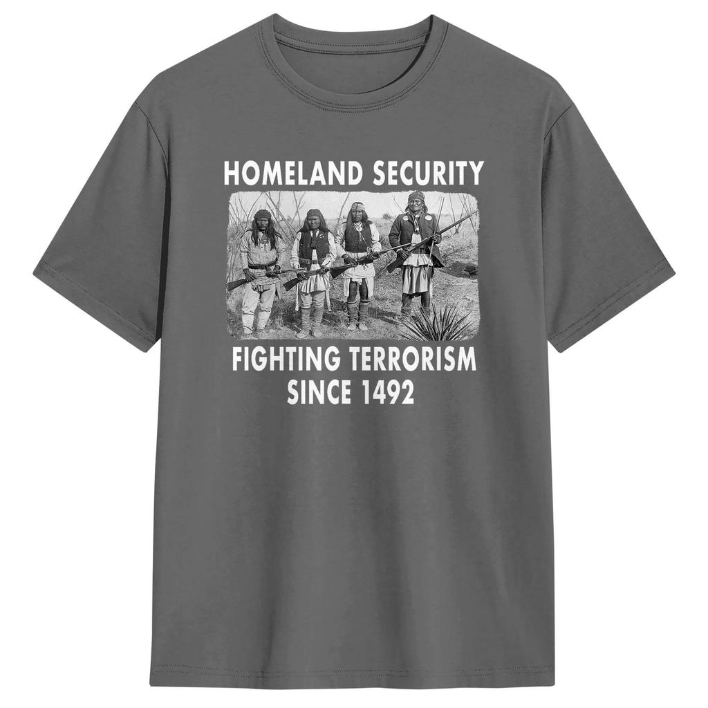 Unisex Womens TShirt Homeland Security Fighting Terrorism T Shirts Harajuku Summer Tee Shirt Streetwear Cotton Clothing Gift