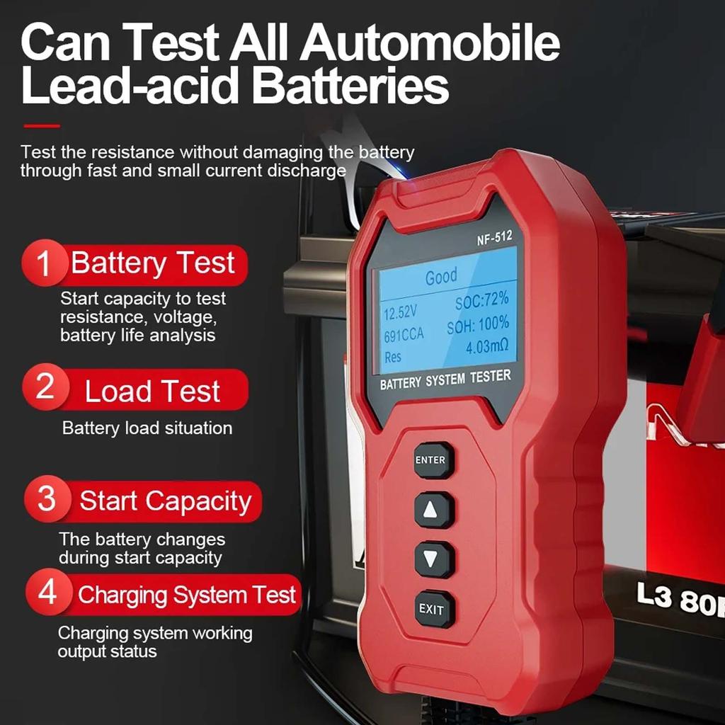 Lead-acid Battery Capacity Tester for Automotive, Electric Vehicle Battery System Internal Resistance Voltage Analyzers