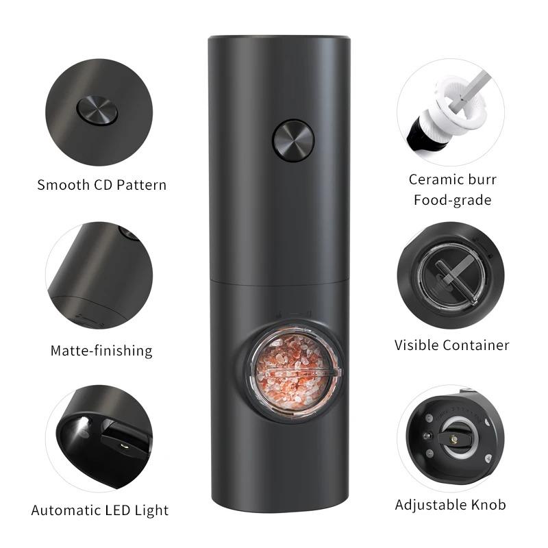 Electric Salt and Pepper Grinder Battery Powered  Hand-held Automatic Mill Grinder With Adjustable Coarseness Electric Grinders