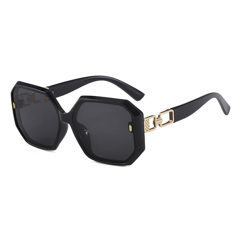 Geometric Large Frame Sunglasses For Women Uv Protection Stylish Accessory Style1