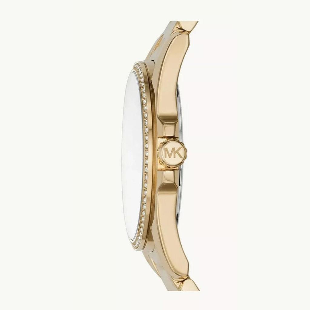 Michael Kors Whitney Three-Hand White Dial Gold Steel Strap Watch For Women - MK6693