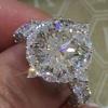Inlaid Round Zircon Ring Classic Temperament Ring Popular Jewelry