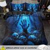 Duvet Cover Set Mysterious Skeleton Skull Print Bedding Set King Queen Style Bedding Set Polyester Machine Washable Decoration