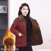 Thick Fleece-Lined Floral Cotton Jacket: Cozy Plus-Size Winter Wear for Middle-Aged & Elderly Moms