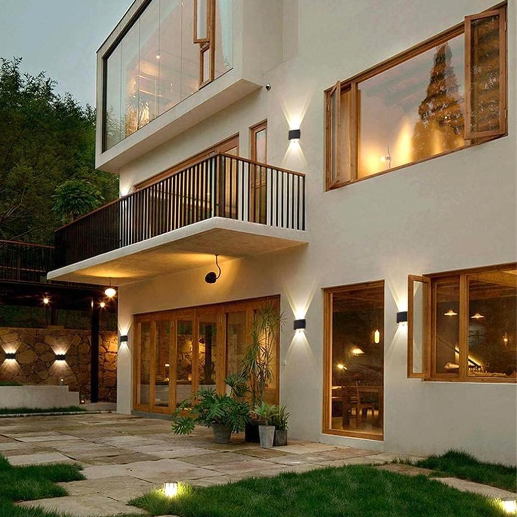 Wall Lamp 2w 4w 6w 8w Exterior Black Waterproof External Outdoor Lamps 110v/220v Led White Wall Mounted Up Down Light Warm White
