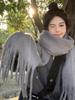 New mohair scarf autumn and winter Korean high-end versatile Maillard imitation cashmere warm