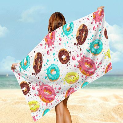 Sweet Donut Bath Towel - Colorful Sprinkle Design, Soft Absorbent, Perfect for Summer Fun, Adds Playfulness To Your Beach Days