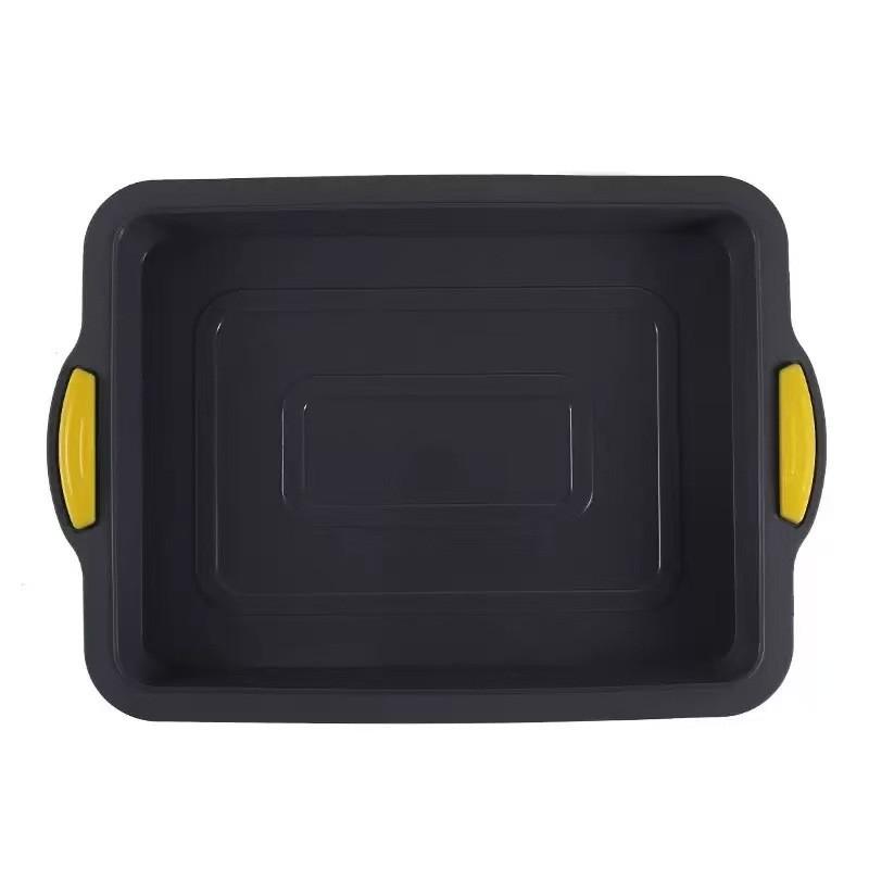 Silicone Baking Pan Rectangular Cake Mold With Easy Release For Home Baking And Swiss Roll Making Gray Yellow